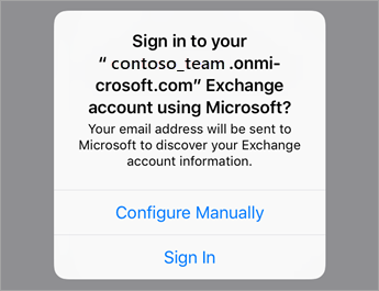 Tap Sign In if using O365 or tap Configure Manually if you have your organization's server settings.
